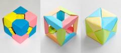 Three origami-cube made of paper
